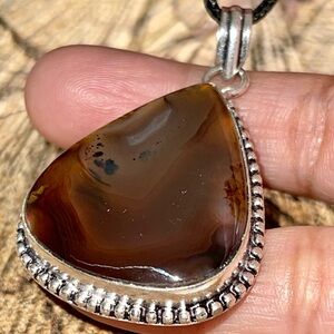 Montana Fire Agate Pendant 1 7/8”
